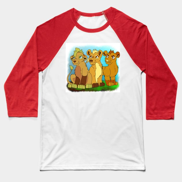 Lion Cubs of Aurora Mountain Baseball T-Shirt by RockyHay